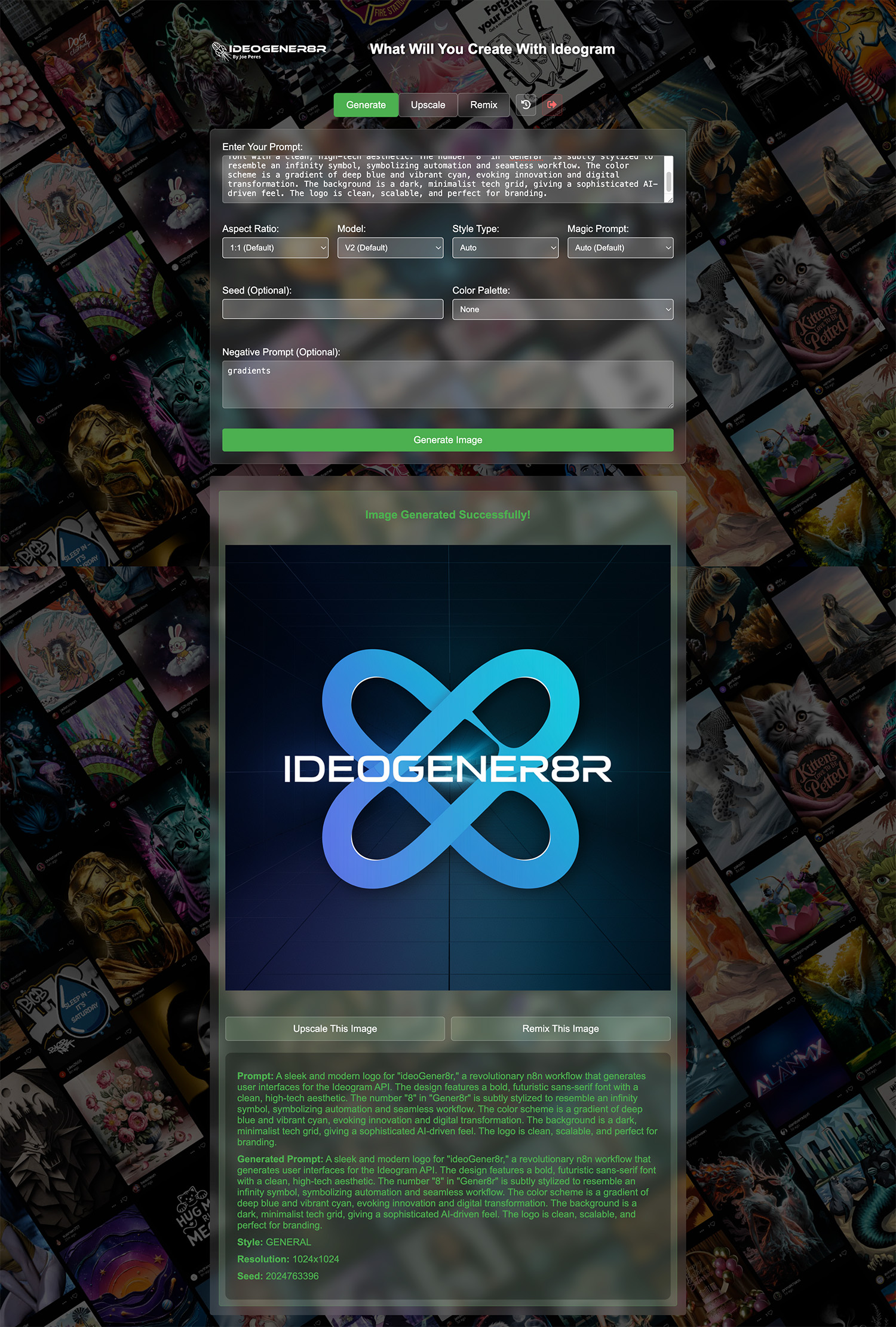 ideGener8r User Interface